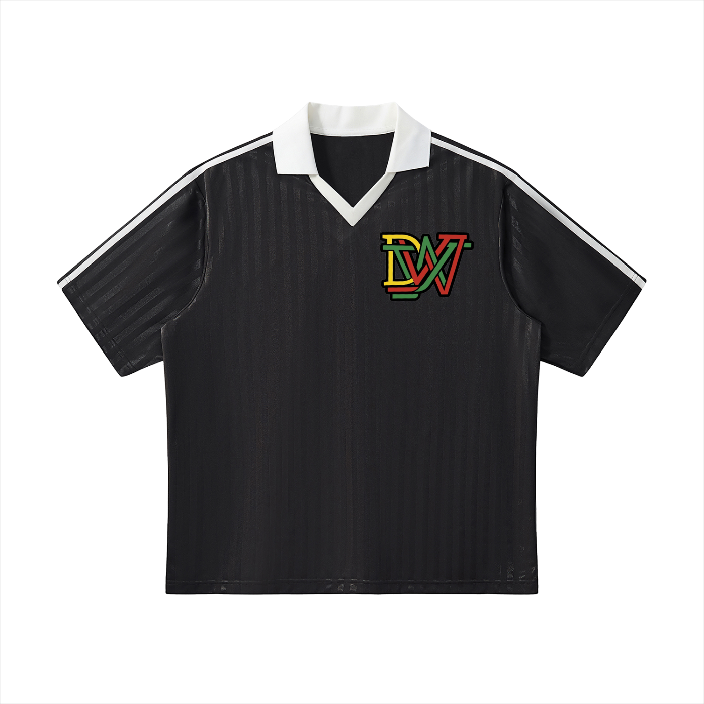Contrast Collar Striped Soccer Jersey