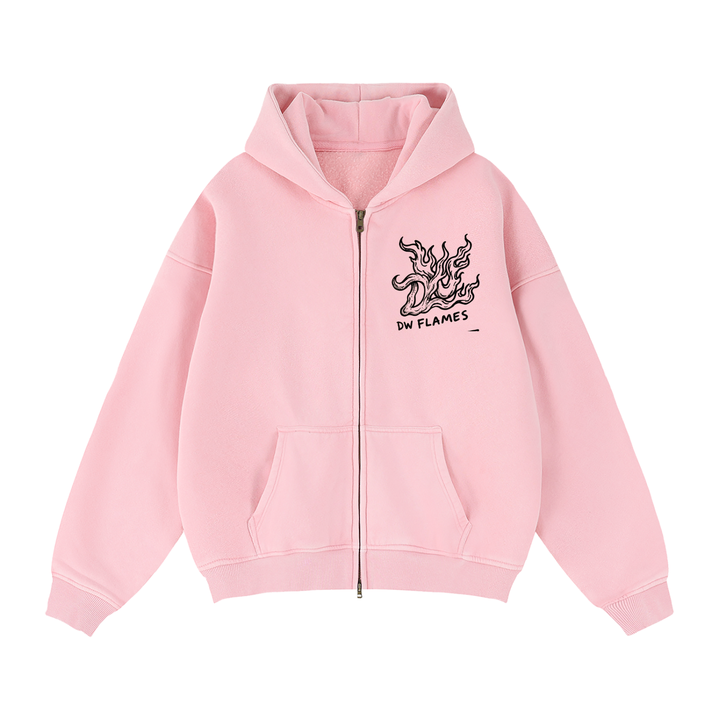 Zip-Through Boxy Fleece Hoodie