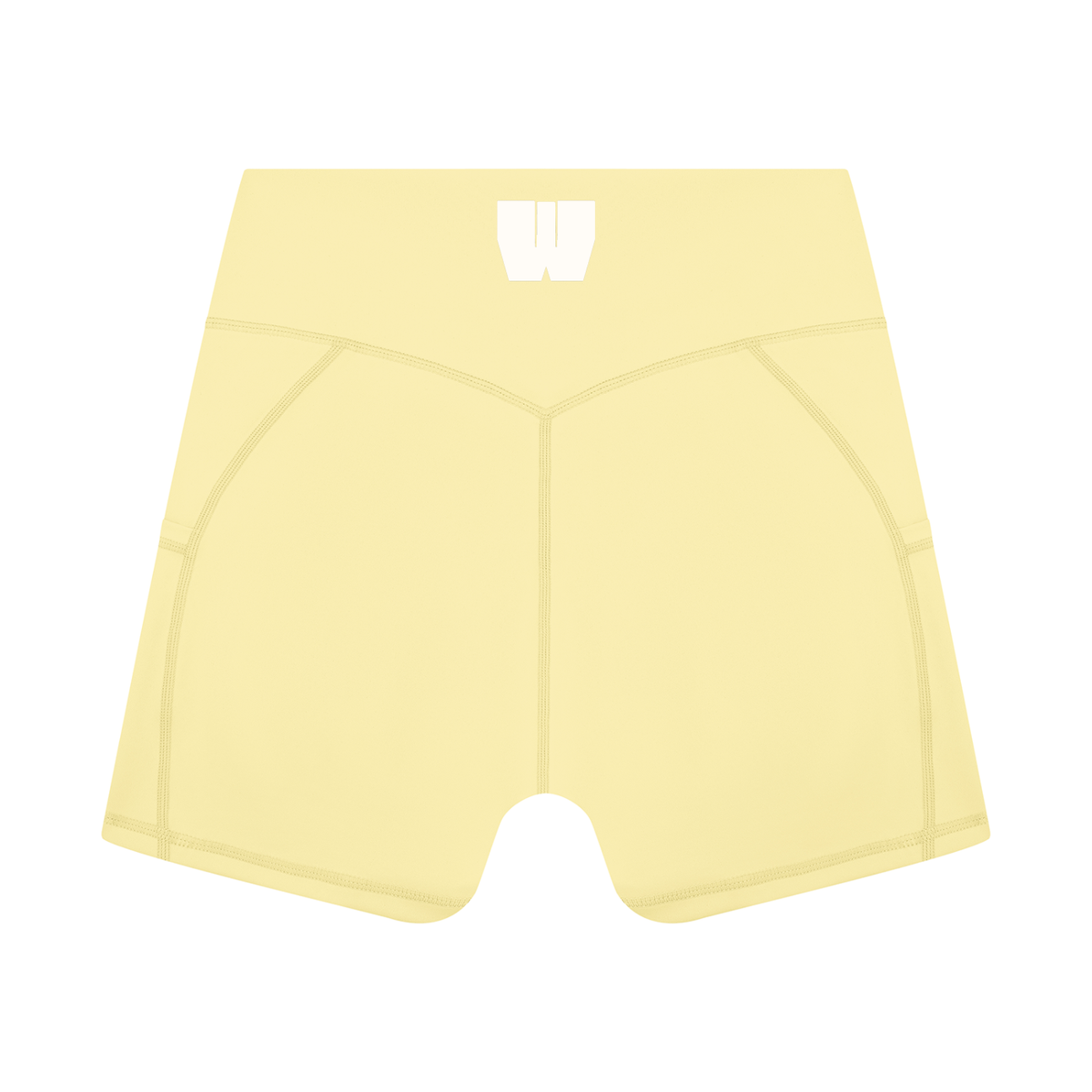 Women’s High Rise Pocket Yoga Shorts in Yellow by DKRTL WYZE
