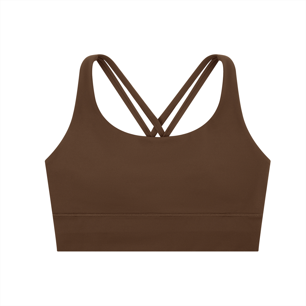 Strappy Criss-Cross Sports Bra in Brown by DKRTL WYZE