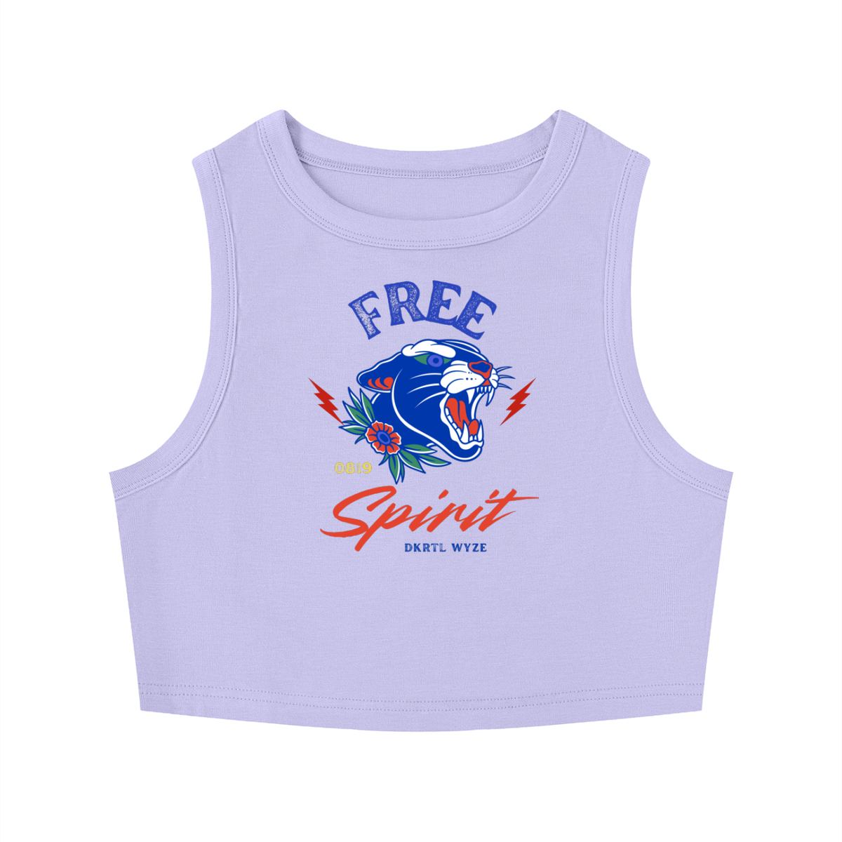 Women's Tight Crewneck Crop Tank Top in Light Purple by DKRTL WYZE
