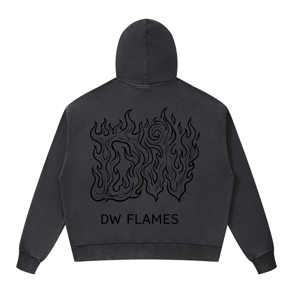 Unisex Mineral Wash Boxy Full Zip Hoodie