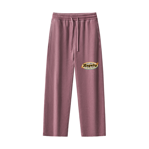 Frayed Enzyme Washed Fleece Sweatpants in Red by DKRTL WYZE