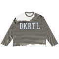 Unisex Striped Panel Boxy Long Sleeve T-Shirt