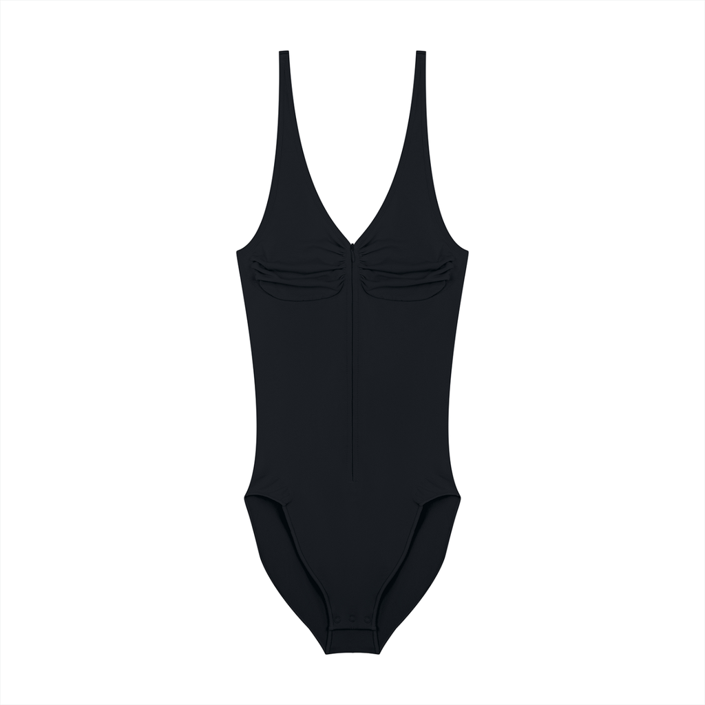 Women’s Full-Zip Ruched Bodysuit