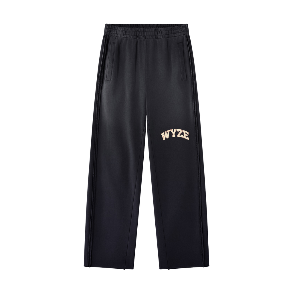 Unisex Sunfade Raw Hem Sweatpants in Black by DKRTL WYZE
