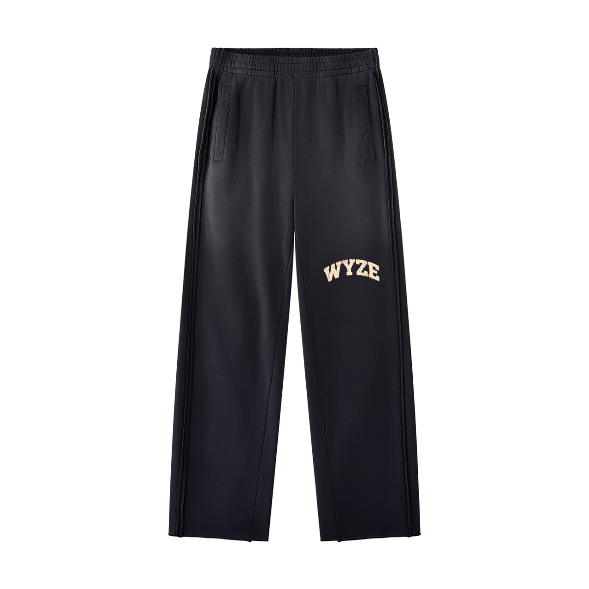 Unisex Sunfade Raw Hem Sweatpants in Black by DKRTL WYZE