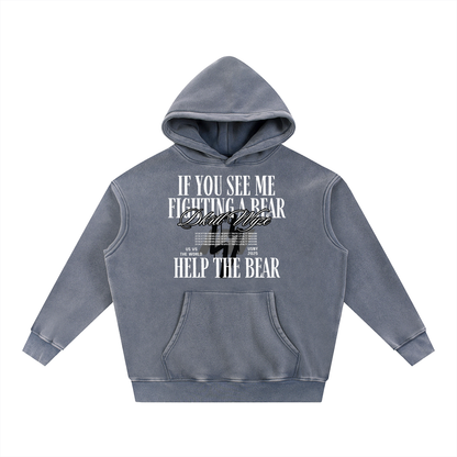 Snow Wash Fleece Oversize Hoodie