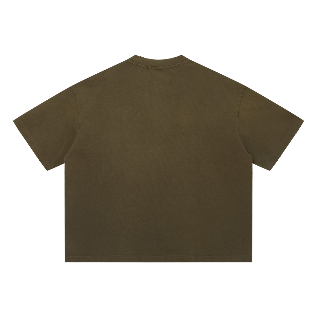 Unisex Sun Fade Distressed Boxy T-Shirt by DKRTL WYZE