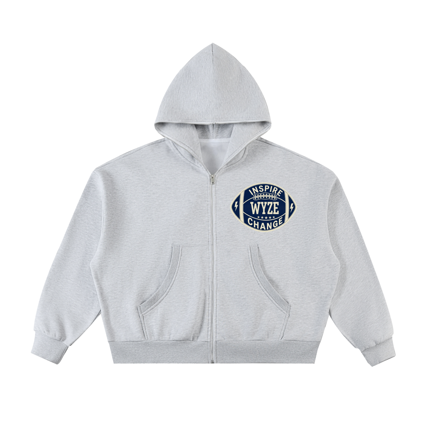 Fleeced Full-Zip Boxy Hoodie