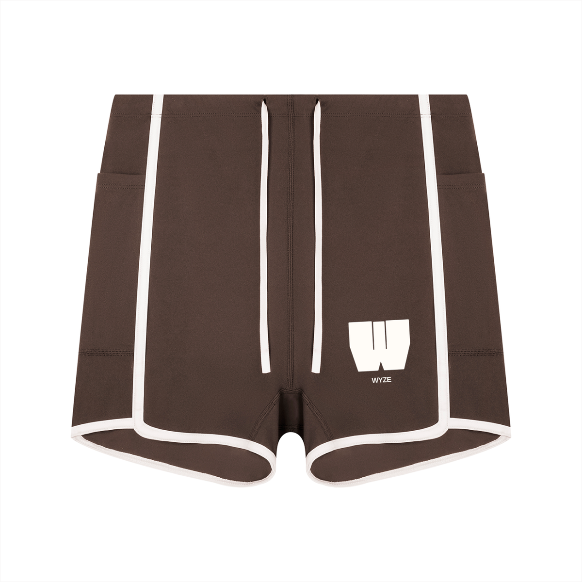 Women's High Rise Color Block Yoga Shorts in Coffee by DKRTL WYZE