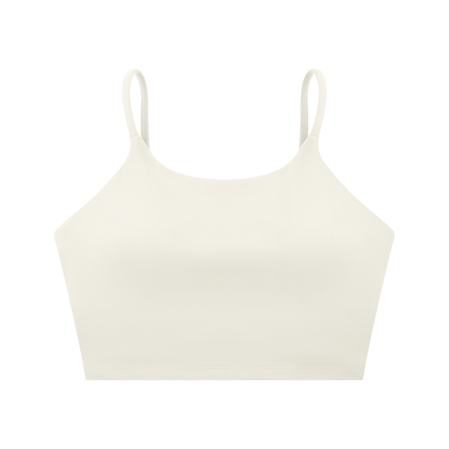 Spaghetti Strap Yoga Sports Bra in White by DKRTL WYZE