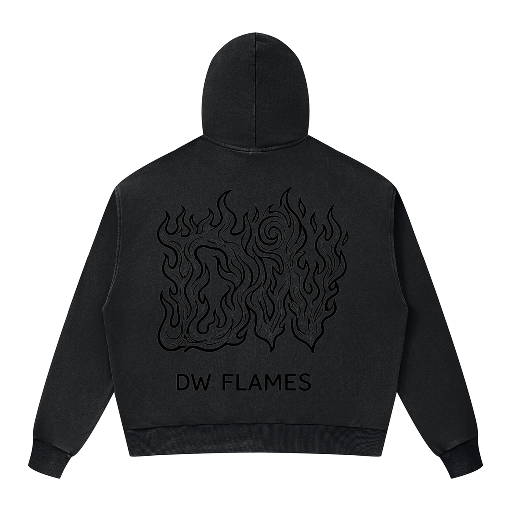 Unisex Mineral Wash Boxy Full Zip Hoodie
