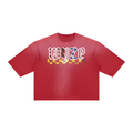 Unisex Vintage Wash Sunfade Boxy T-Shirt in Red by DKRTL WYZE