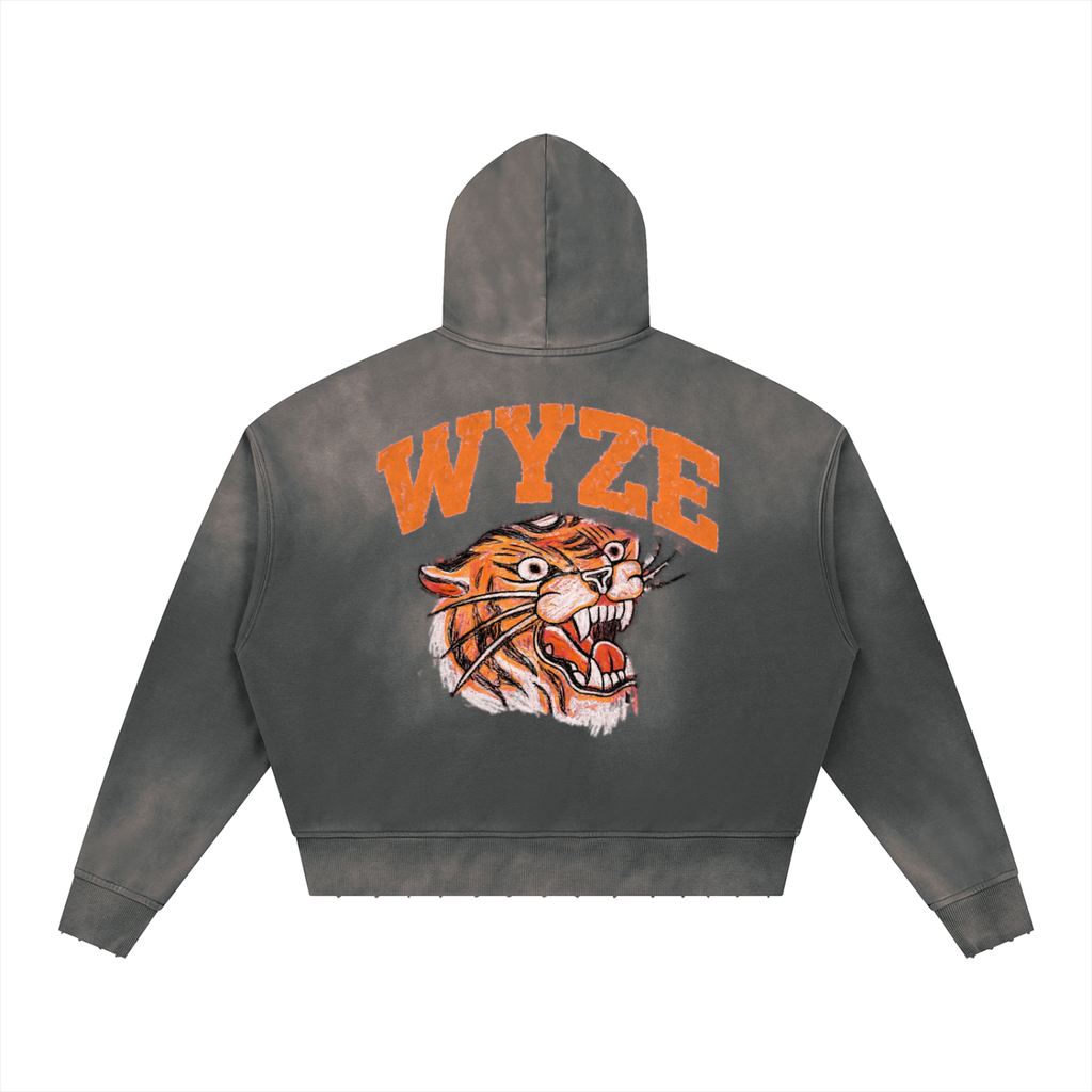 Unisex Sunfade Distressed Boxy Hoodie