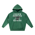 Snow Wash Fleece Oversize Hoodie