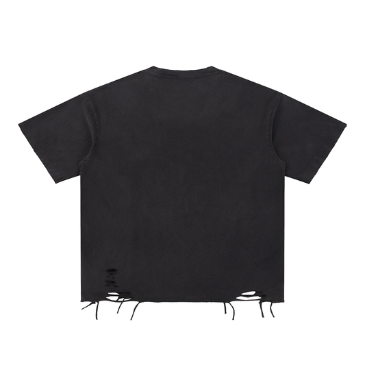 Snow Washed Raw-Hem T-Shirt