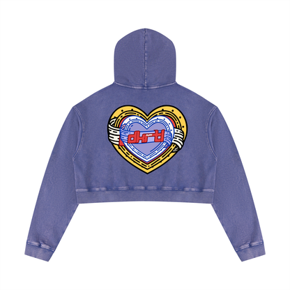 Women’s Mineral Washed Crop Hoodie