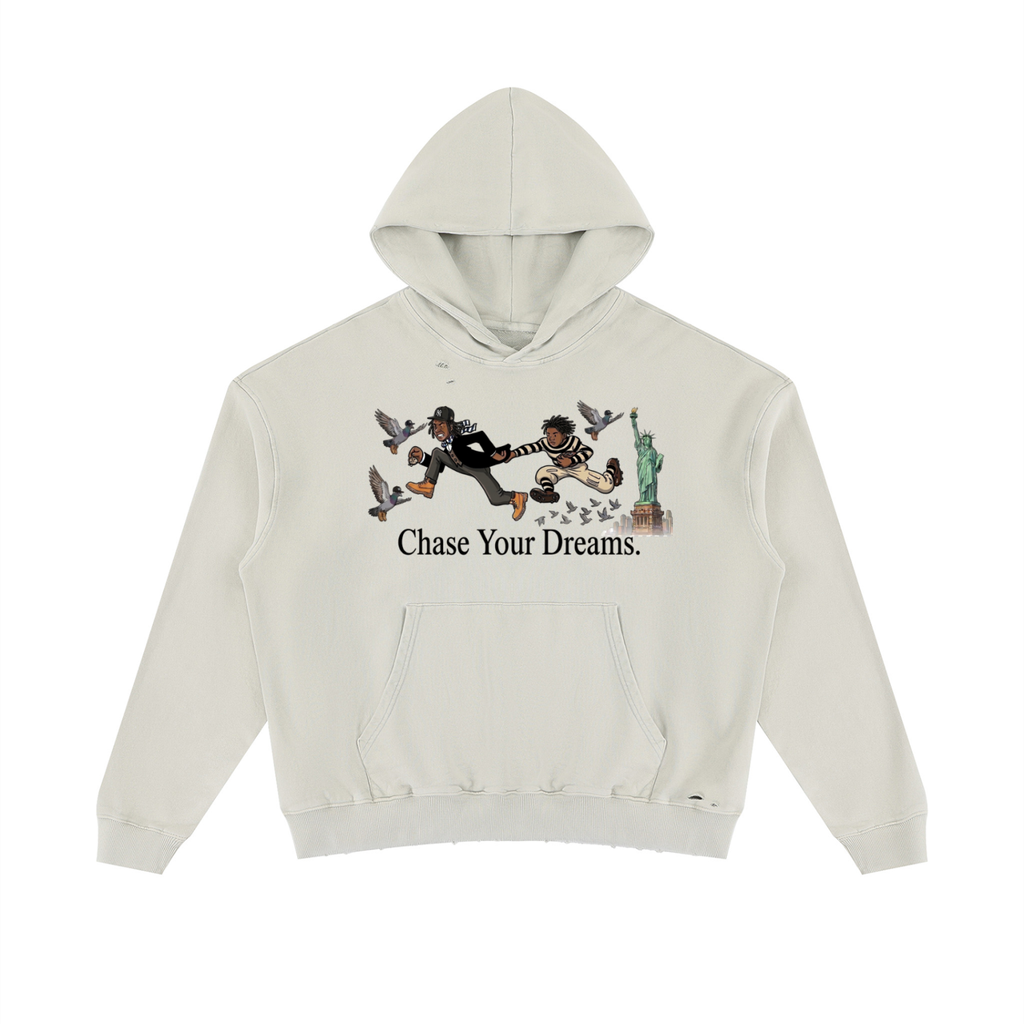 Unisex Mineral Wash Distressed Hoodie