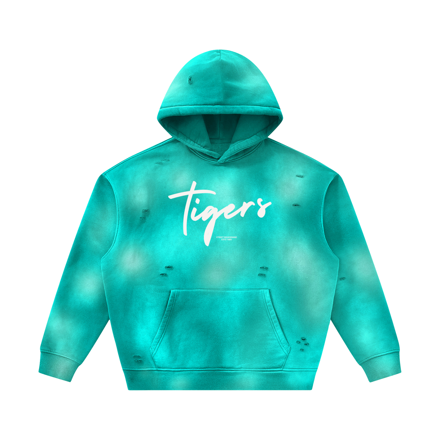 Unisex Sunfade Frayed Fleece Hoodie