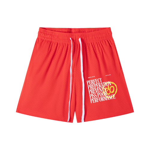 Mesh Drawstring Shorts in Orange by DKRTL WYZE