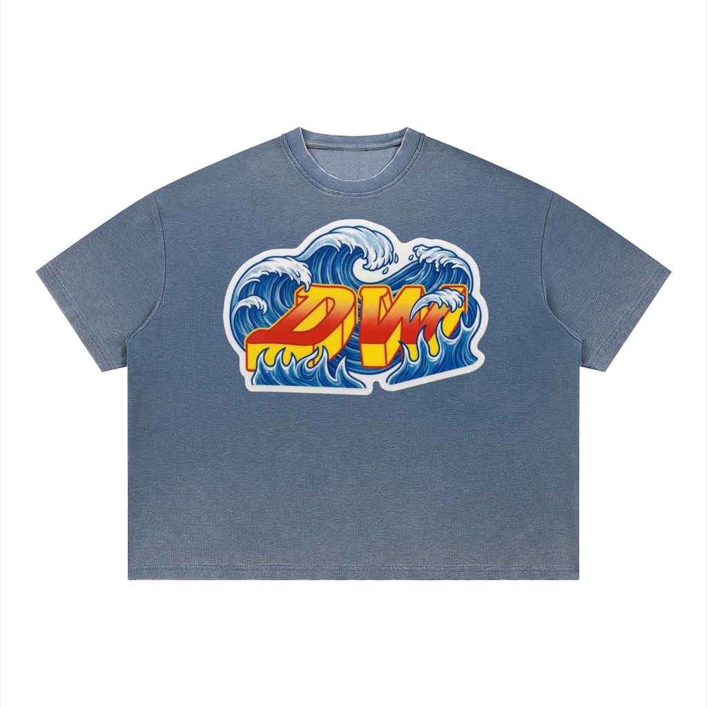 Unisex Vintage Wash Sunfade Boxy Waffle T-Shirt