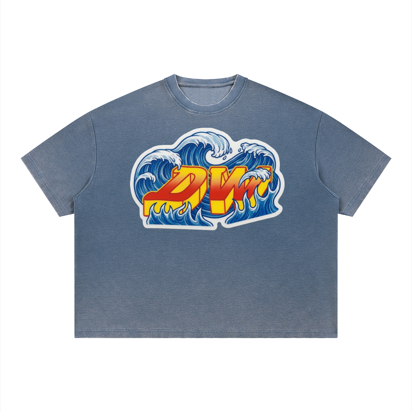 Unisex Vintage Wash Sunfade Boxy Waffle T-Shirt