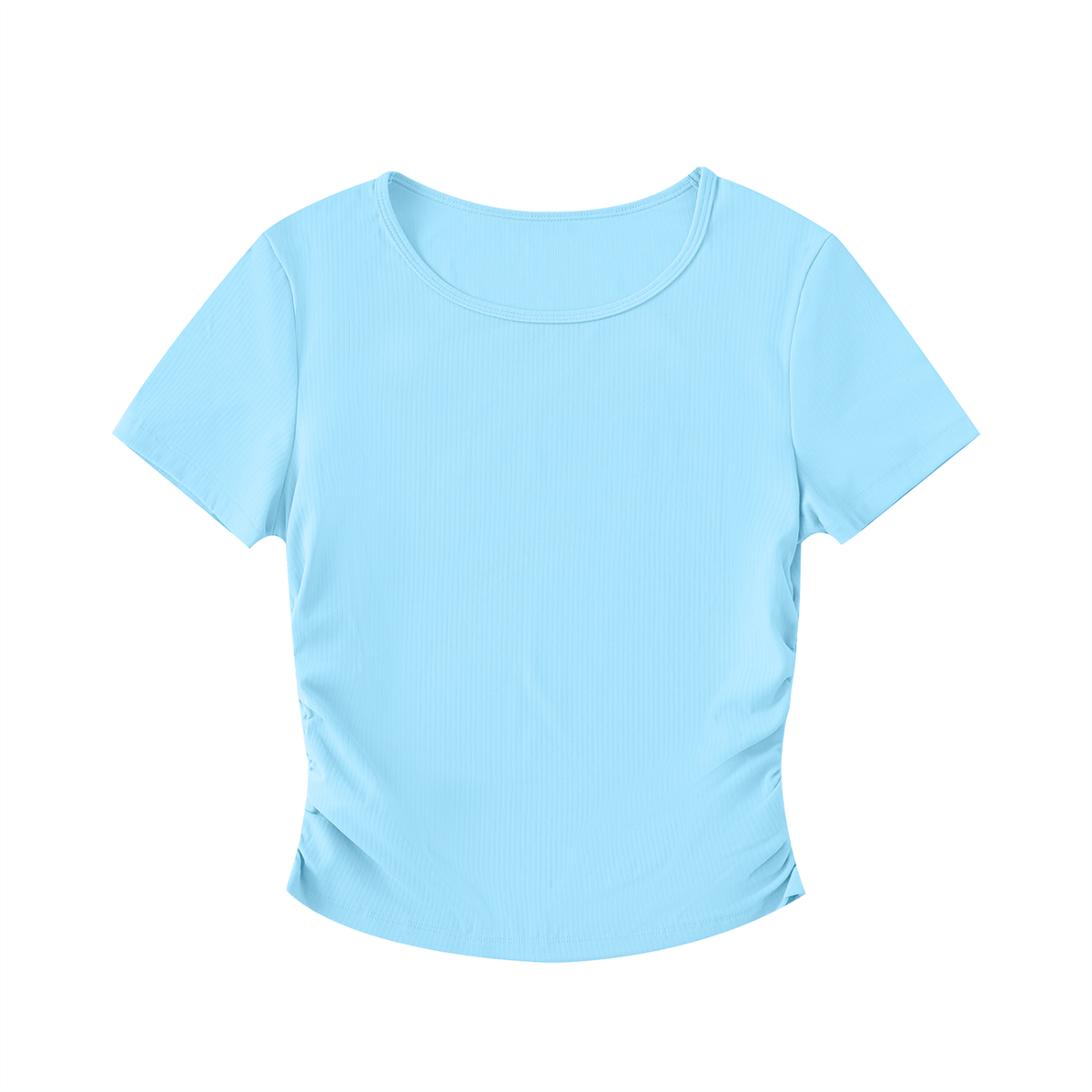 Ruched Bodycon Crop Top in Blue by DKRTL WYZE
