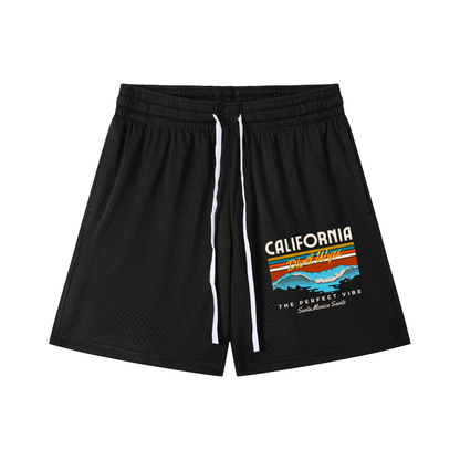 Mesh Drawstring Shorts