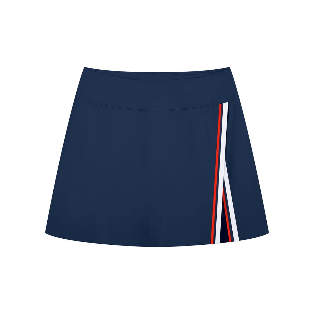 Women's A-Line Contrast Panel Slit Skirt in Navy Blue by DKRTL WYZE
