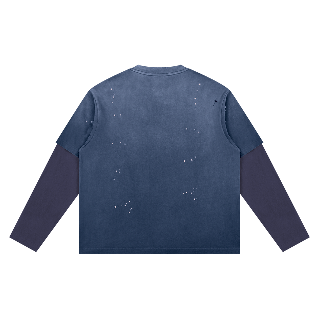 Unisex Vintage Wash Distressed Layer T-Shirt by DKRTL WYZE