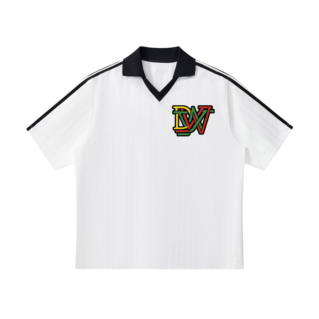 Contrast Collar Striped Soccer Jersey