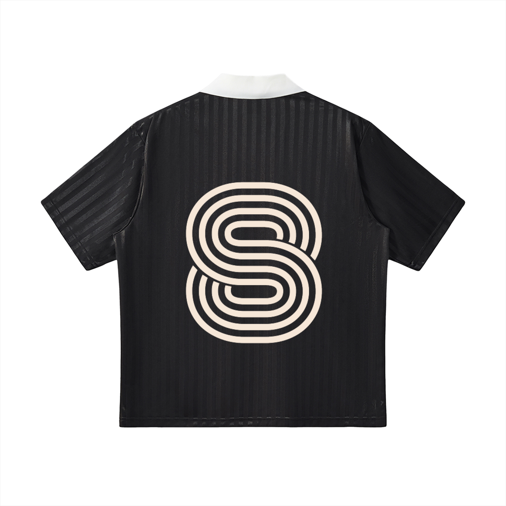 Contrast Collar Striped Soccer Jersey