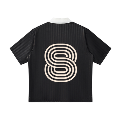 Contrast Collar Striped Soccer Jersey