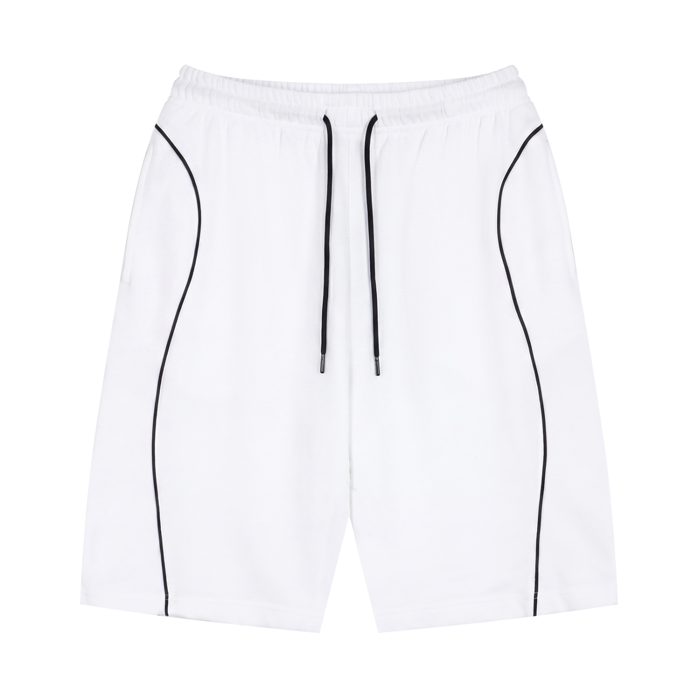Unisex Piping Drawstring Shorts