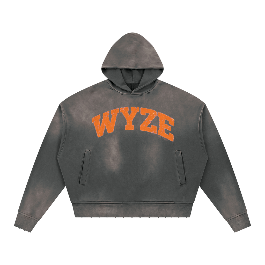 Unisex Sunfade Distressed Boxy Hoodie