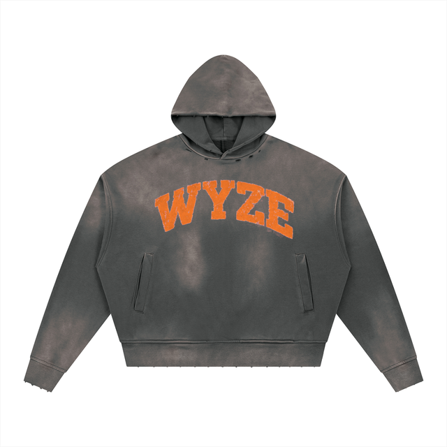 Unisex Sunfade Distressed Boxy Hoodie