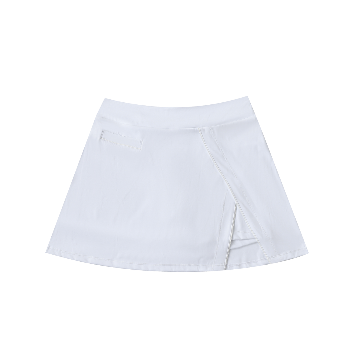 High-Waist Pocketed A-Line Skirt in White by DKRTL WYZE