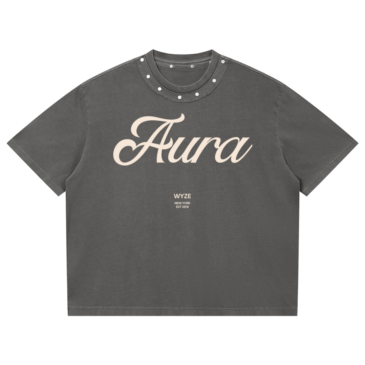 Unisex Washed Boxy Studded T-Shirt