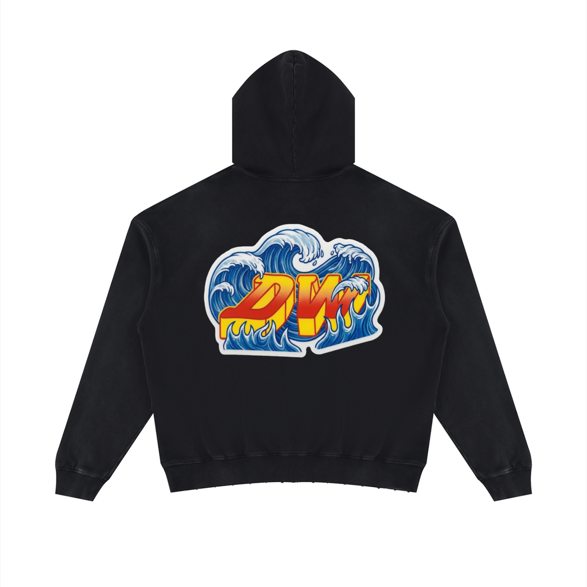 Unisex Mineral Wash Distressed Hoodie
