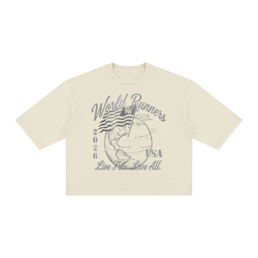 Unisex Vintage Wash Boxy T-Shirt in Apricot by DKRTL WYZE