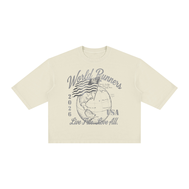 Unisex Vintage Wash Boxy T-Shirt in Apricot by DKRTL WYZE
