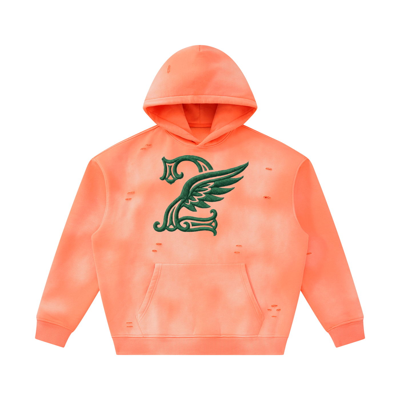 Unisex Sunfade Frayed Fleece Hoodie