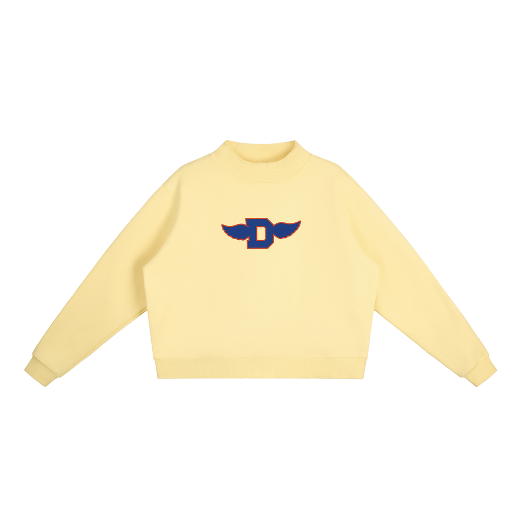 Essential Fleece Mock-Neck Crew Sweatshirt