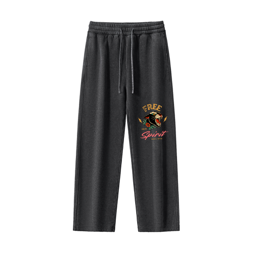 Frayed Enzyme Washed Fleece Sweatpants in Black by DKRTL WYZE