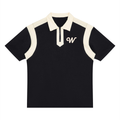 Unisex Color Block Quarter Zip Polo Shirt