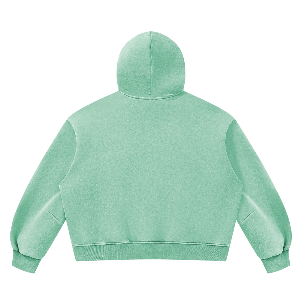 Unisex Vintage Wash Boxy Fleece Hoodie by DKRTL WYZE