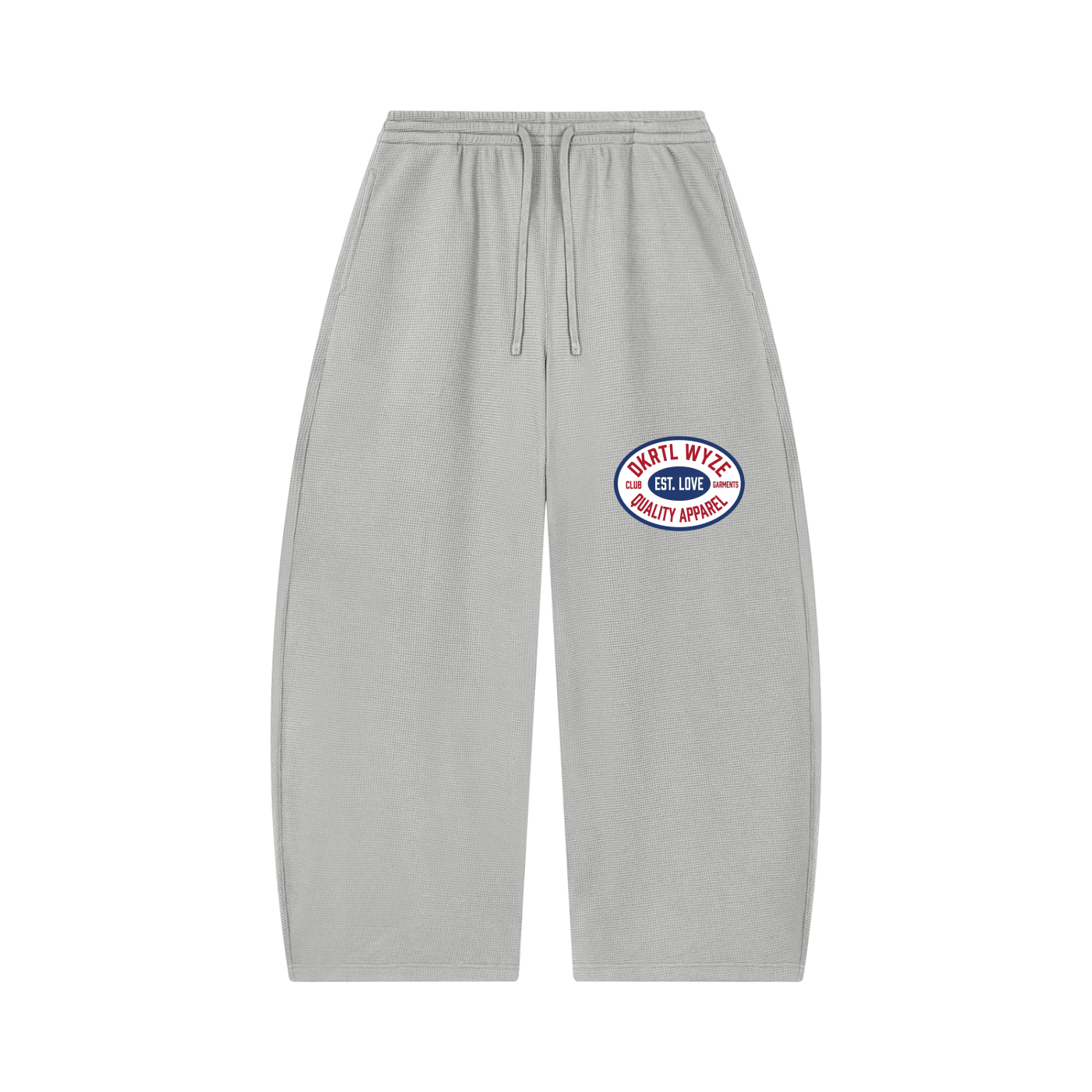 Unisex Waffle Barrel Leg Pants