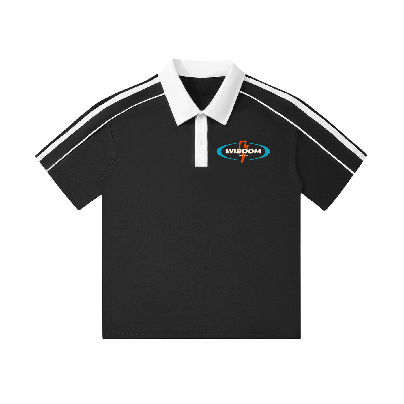 Contrast Collar Short-Sleeve Polo Shirt
