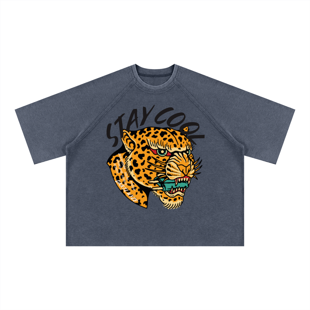 Unisex Mineral Wash Boxy Waffle T-Shirt